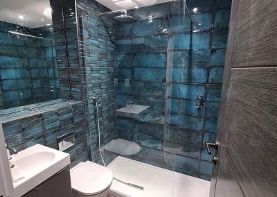 Beautiful blue tiled bathroom